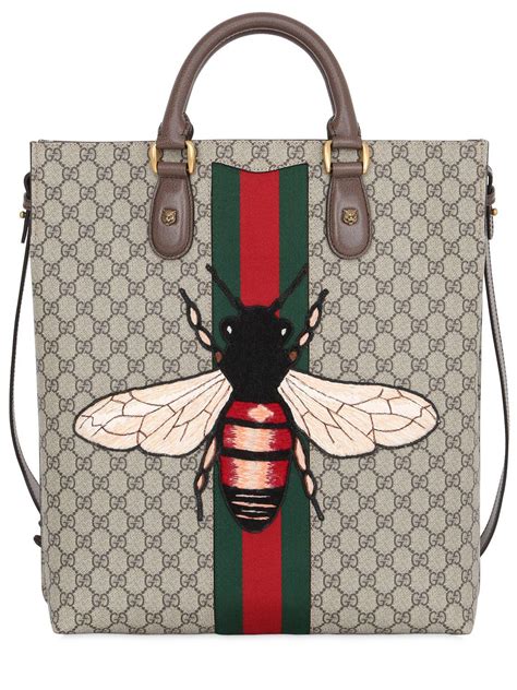 gucci supreme bees tote small|Gucci bumble bee collection.